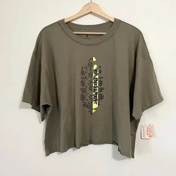 NWT Free People Movement Inspire Logo Tee in Sage - Picture 2 of 6